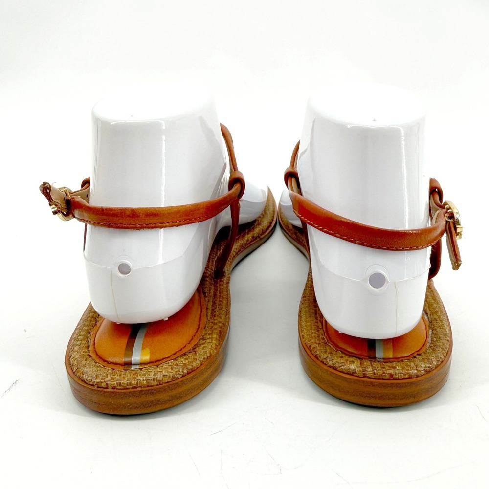 Sam Edelman Gigi Signet Sandals Women 8.5 Brown Leather T-Strap Flat Boho Summer - Picture 10 of 12